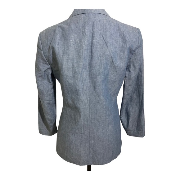 Theory womens chambray blazer 2 buttons lined cotton linen blend size 6 - Picture 5 of 12